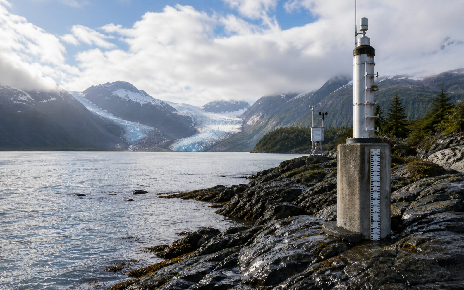 Coastal climate monitoring landscape showing current climate indicators