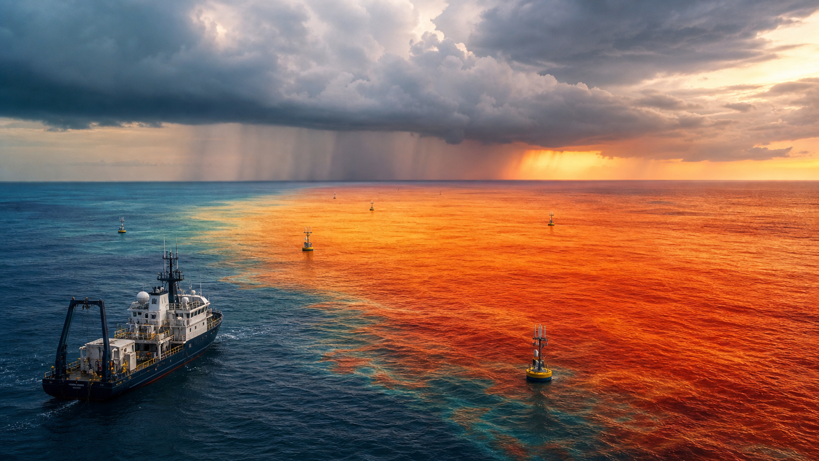 An ocean research vessel and buoy network monitor unusually warm tropical Pacific water.
