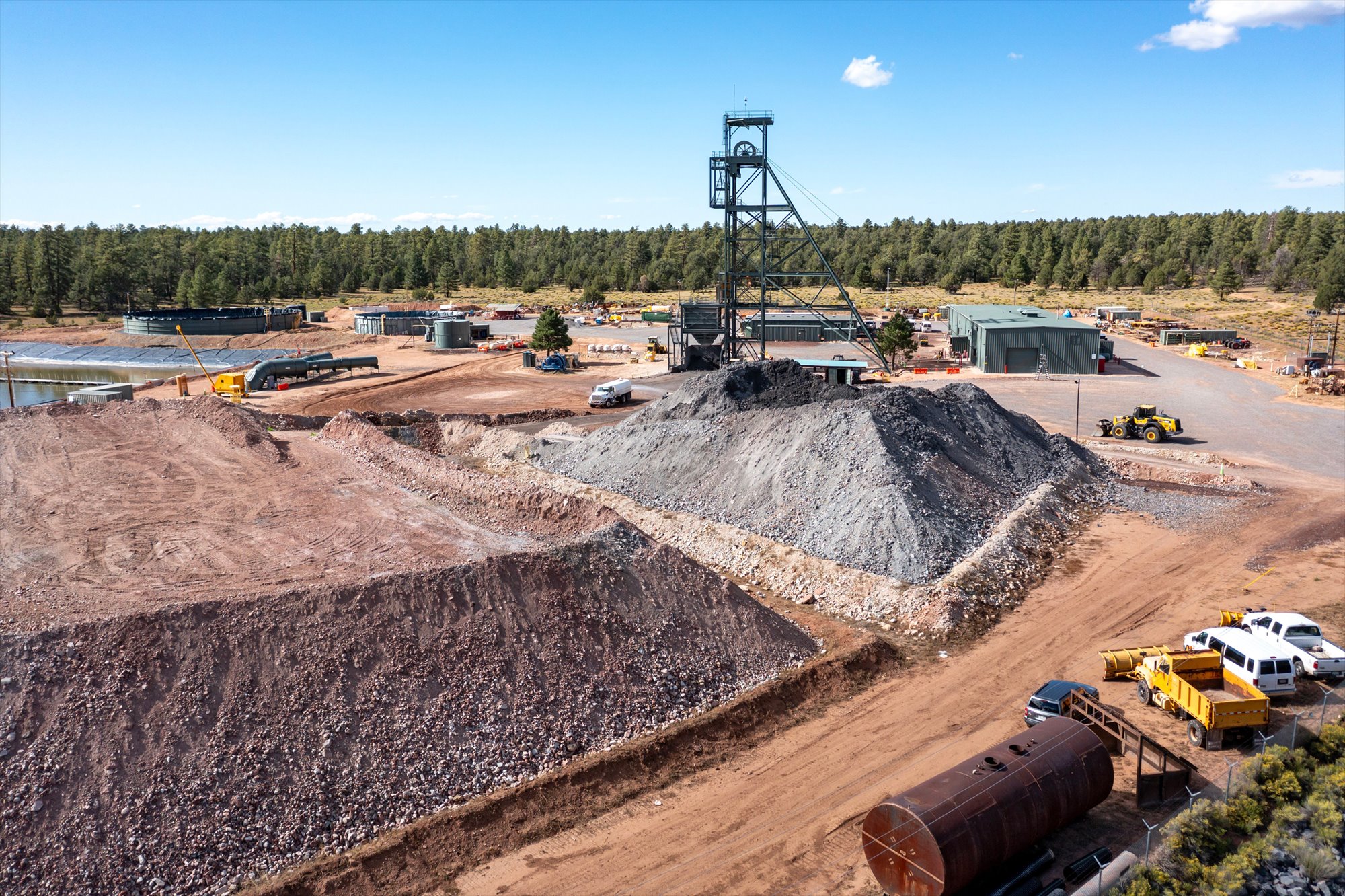 Aerial view of the Pinyon Plain uranium mine near the Grand Canyon.
