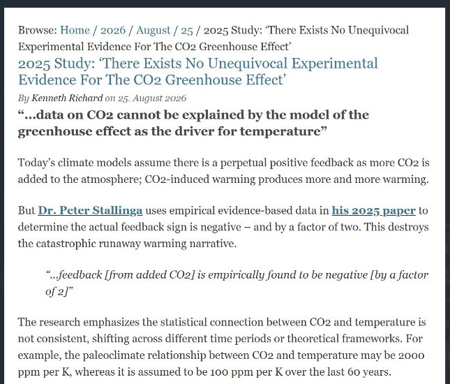 Bounded native NoTricksZone claim crop showing the outlet, headline context, publication date, and the exact sentence checked by ACC.